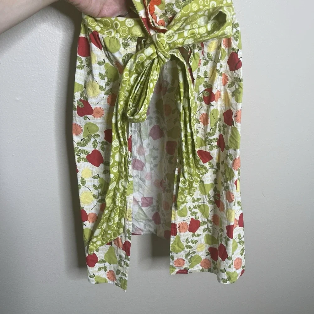 Handmade Apron Fruit Women Coquette Apple Baker Lemon Citrus Novelty Print Cook